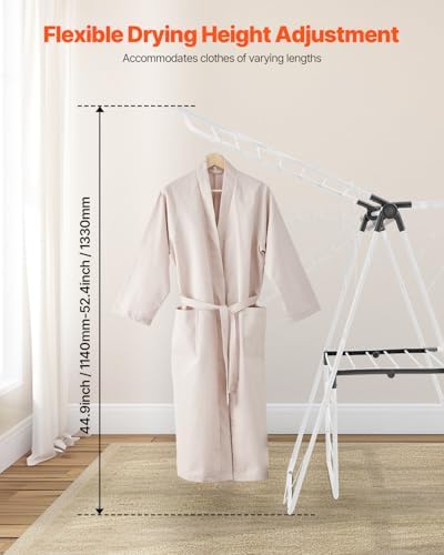 VEVOR Clothes Drying Rack, 2-Tier Foldable Laundry Dryer Rack with Sock Clips...