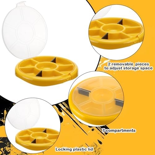 3 Pcs 5 Gallon Bucket Tool Organizer Yellow Bucket Seat with 2 Removable Wall...