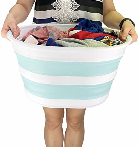 SAMMART 23L (6 Gallons) Collapsible Plastic Laundry Basket - Oval Tub/Basket ...