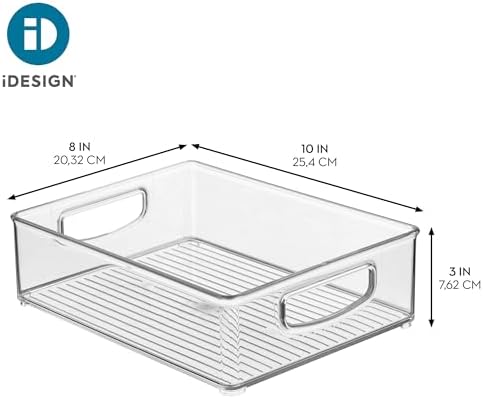 iDesign Plastic Stackable Pantry Bin, Set of 4, Clear