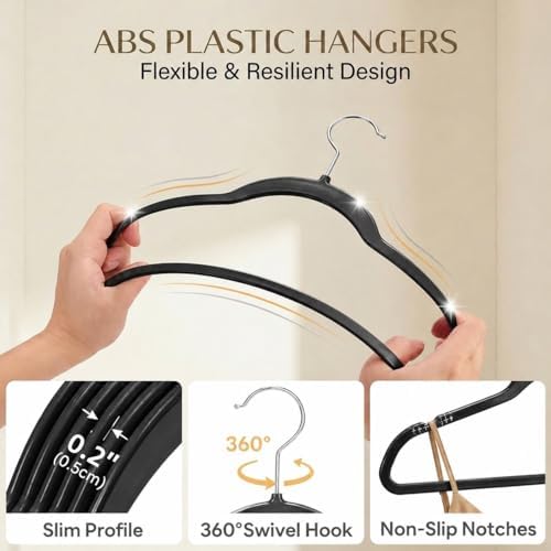 SMARTOR Plastic Hangers 50 Pack, Heavy Duty Plastic Hangers for Clothes