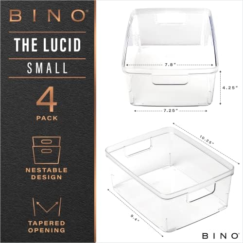 BINO Plastic Storage Containers, Small - 4 Pack THE LUCID COLLECTION, Multi-U...