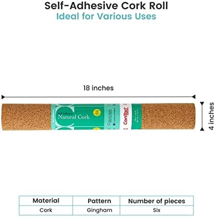 Con-Tact Brand Multi-Purpose Cork Shelf Liner, 18" x 4', Brown, Pack...
