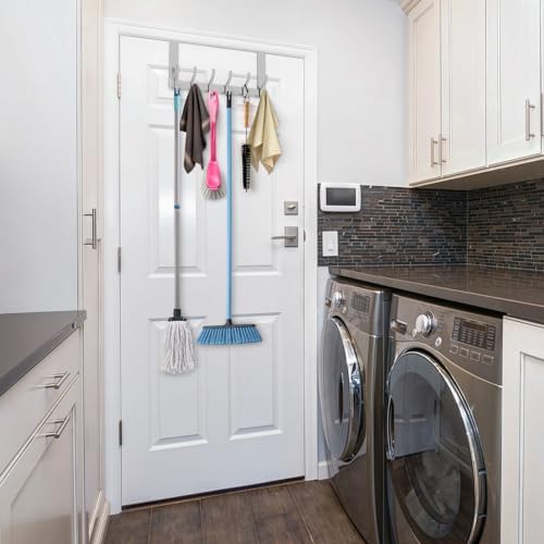 Uross (2 Pack Foldable Over The Door Hooks, Heavy Duty Over Door Hanger, Behi...