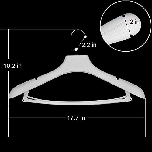 DEDU Suit Hangers for Men 15 Pack, White Coat Hangers Extra Wide Non Slip Wid...