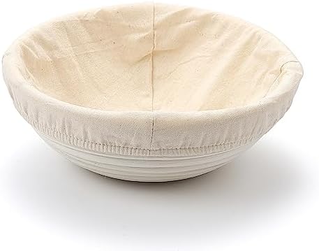Saint Germain Bakery Premium Round Bread Banneton Basket with Liner - Perfect...