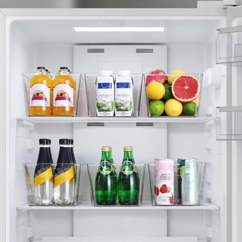 12 Pack LARGE Multi-Use Clear Storage Bins, Pantry Kitchen Organizer Bins