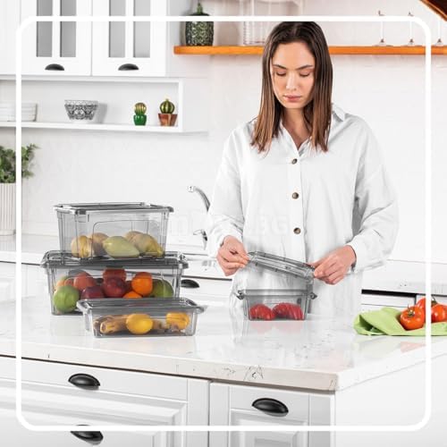 Tribello 12.5 Quart Storage Bins with Lids, Plastic Storage Containers with L...