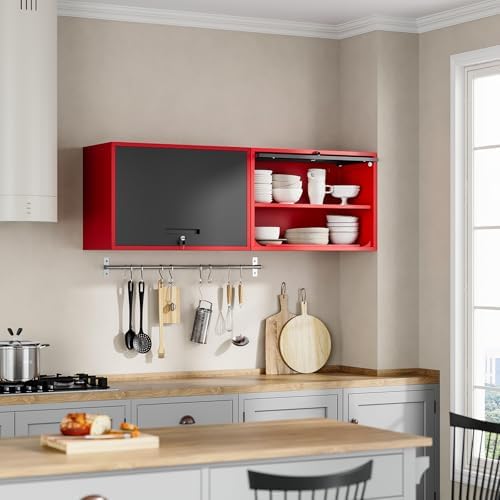 Yizosh Metal Garage Wall Cabinet with Doors and Shelves,Wall Mounted Metal St...