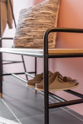 WENKO Shoe Bench Loft Factory Flair Shoe Rack with Shelf for up to 4 Pairs of...