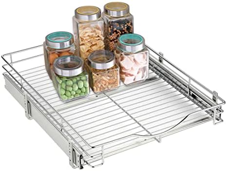 DINDON 1 Tier Pull Out Cabinet Organizer (17" W x 18" D) Heavy-Duty...