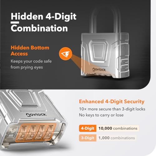 Outdoor Combination Lock, Weatherproof, Large Heavy Duty Padlock