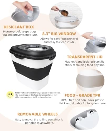 30-35 Lbs Dog Food Storage Container Collapsible Dog Food Container