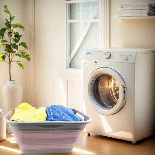 SAMMART 30L (8 gallon) Collapsible Plastic Laundry Basket-Foldable Pop Up Sto...
