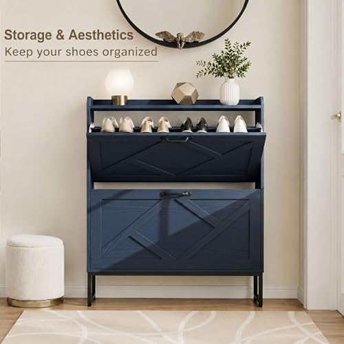 Nicetree Shoe Cabinet Storage for Entryway, Slim Shoe Storage Cabient with 2 ...