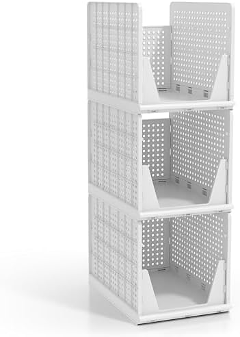 Sorbus Stackable Closet Organizer, Open-Front Shelf Bins (3 XL)