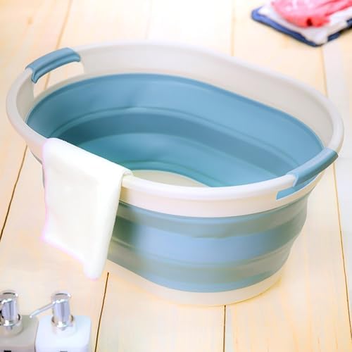 SAMMART 28L (7.4Gallons) Collapsible Plastic Laundry Basket - Oval Tub/Basket...