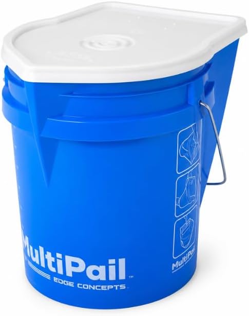 MultiPail™ 5-Gallon Multi-Use Bucket with Built-in Paint Tray, Dustpan Edge &...