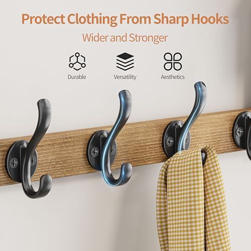 29 inch Coat Rack Wall Mount with Shelf, Entryway Wall Shelf with Hooks, Heav...