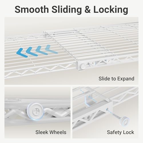 VIPEK X1 Expandable Clothes Rack Heavy Duty Adjustable Closet System White