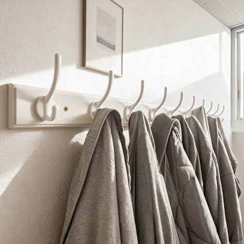 WEBI Coat Rack Wall Mount,10 Hooks,38 1/4" Long,Coat Hooks Wall Mounted,...