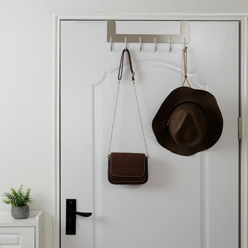 WEBI Over The Door Hooks Door Hanger,Over The Door Towel Rack with 6 Hooks fo...
