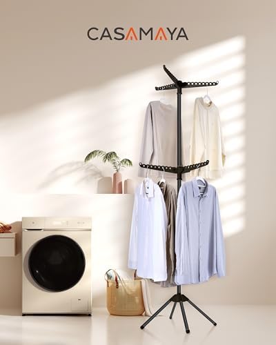 CASAMAYA Clothes Drying Rack Foldable, 74.8 inch 2 Tier Laundry Drying Rack w...
