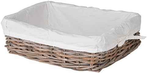 Kouboo Kobo Rattan Shelf Removable Liner, Gray, Medium Size Decorative Storag...