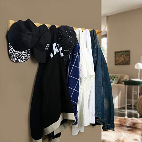 WEBI Coat Rack Wall Mounted,10 Hooks,38" Long Coat Hanger Wall Mount,Peg...