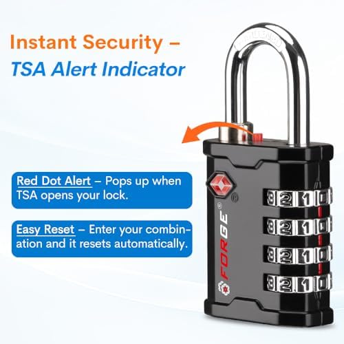 FORGE 4-Digit TSA Approved Travel Locks – TSA008 Key System, Key Duplication ...