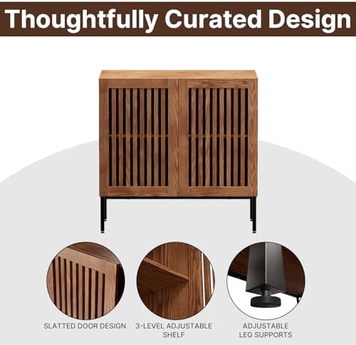 BVIUNTWO Set of 2 Accent Storage Cabinet with Doors and Adjustable Shelf,Free...