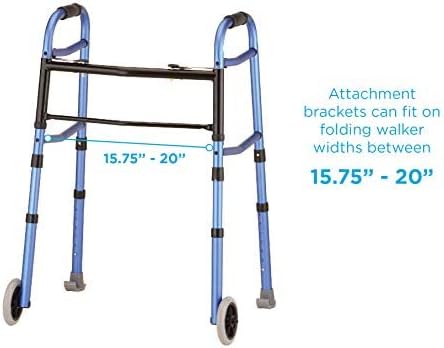 NOVA Folding Walker Basket with Cup Holder Bottom Liner Insert, Universal Fit...