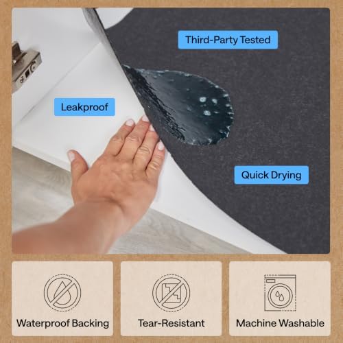 GORILLA GRIP LeakGuard Under Sink Mat for Kitchen Cabinet, 24x60 Charcoal
