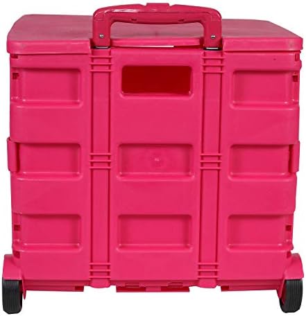 Everything Mary Collapsible Rolling Craft Cart with Lid – Folding Storage Cra...