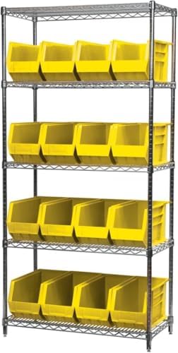 Akro-Mils 30265 AkroBins Plastic Storage Bins, 18"x8.25"x9", Y...