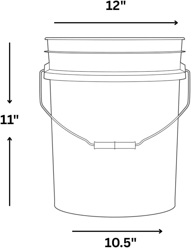 House Naturals 3.5 Gallon Black Bucket Pail Food Grade BPA Free with Lids (Pa...