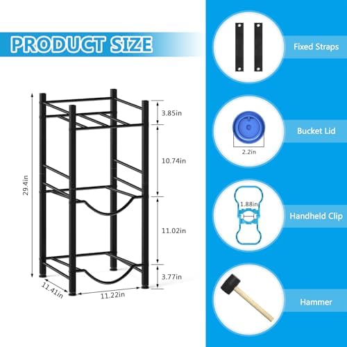 Small 5 Gallon Water Jug Holder, 3 Tier Water Jug Stand Holder 5 Gal Water Bo...