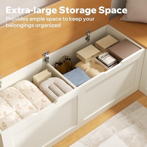 L Shaped Bench with Storage, 63" Breakfast Nook Benches, Wood Kitchen Co...