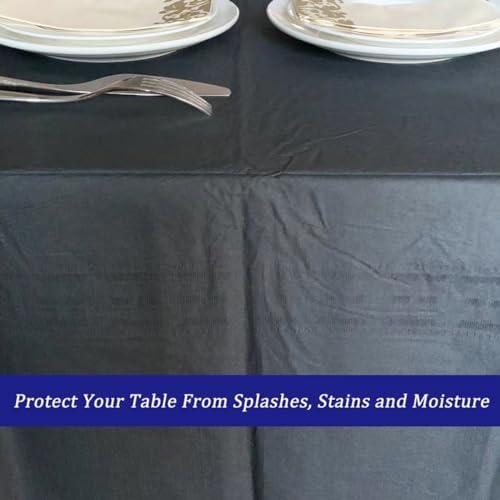 [6 Pack] Black Paper Tablecloths Disposable for Rectangle Tables, 54 X 108 In...