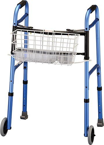NOVA Folding Walker Basket with Cup Holder Bottom Liner Insert, Universal Fit...