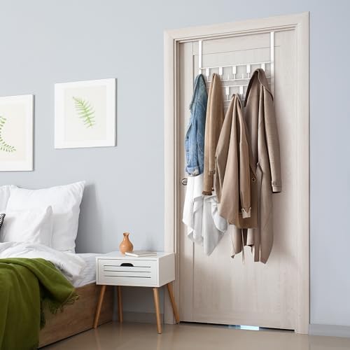 Over The Door Hooks for Hanging, 14 Hooks Over Door Coat Hanger, Coat Clothin...