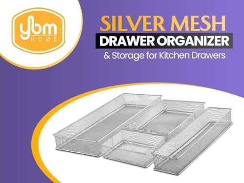 YBM HOME Silver Mesh Drawer Cabinet and or Shelf Organizer Bins, School Suppl...