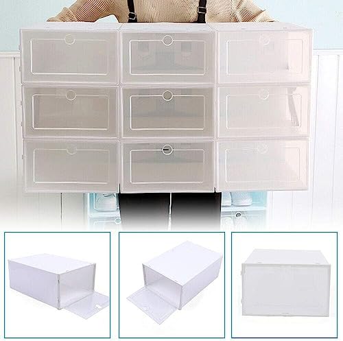 LOYALHEARTDY 24 Pack Shoe Storage Box,Clear Plastic Stackable Shoe Organizer ...