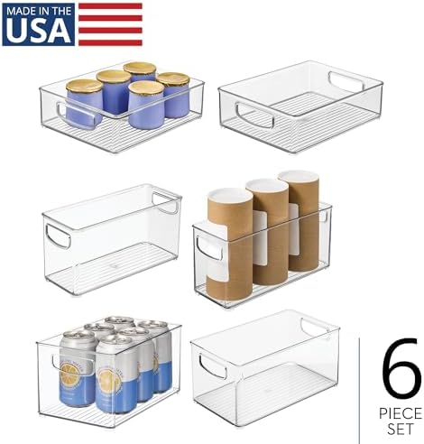 iDesign Stackable Pantry Bins, 2 Small, 2 Medium, and 2 Large Bins, 6 Pack, C...