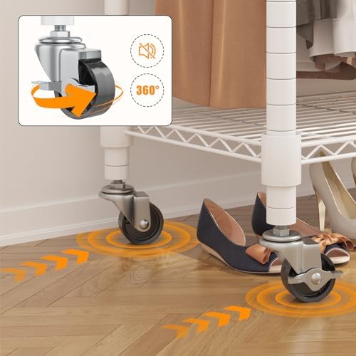BATHWA Clothes Racks for Hanging Clothes, 25 mm tube Heavy Duty 47.3" W ...