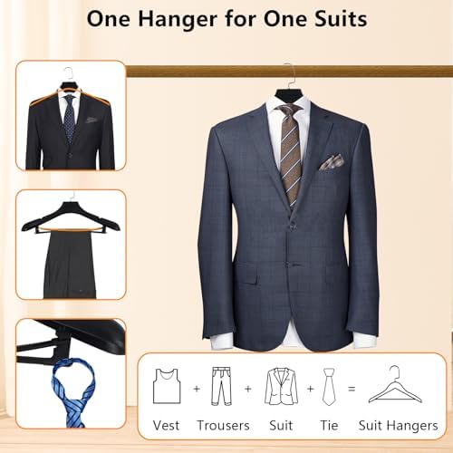 Plastic Extra Wide Suit Hangers, Pack of 15, Width: 17.7",Notched Should...
