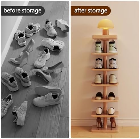 6-Tier Vertical Shoe Rack, Narrow Shoe Tower for Small Space