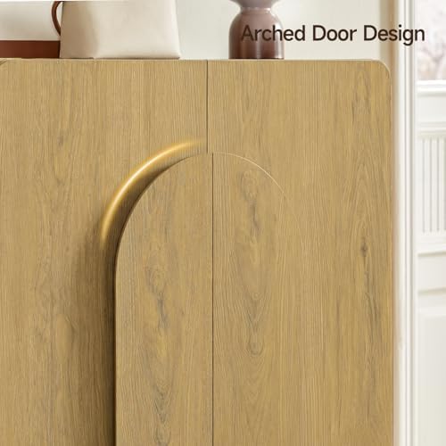 ONBRILL Shoe Storage Cabinet,13.8" D x 31.6" W x 43.3" H, Oak