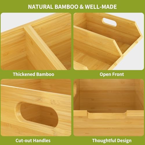 Bamboo Pantry Storage Bins Set, Potato and Onion Storage Bin for Countertop