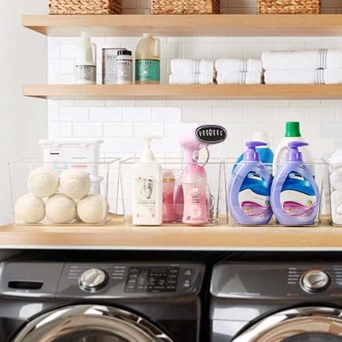 Vtopmart 4 Pack Extra Large Clear Storage Bins, 11x11 Cube Organizer